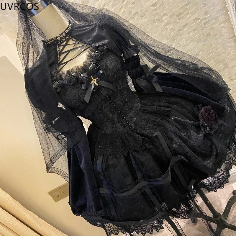 Victorian Lace Rose Japanese Dress