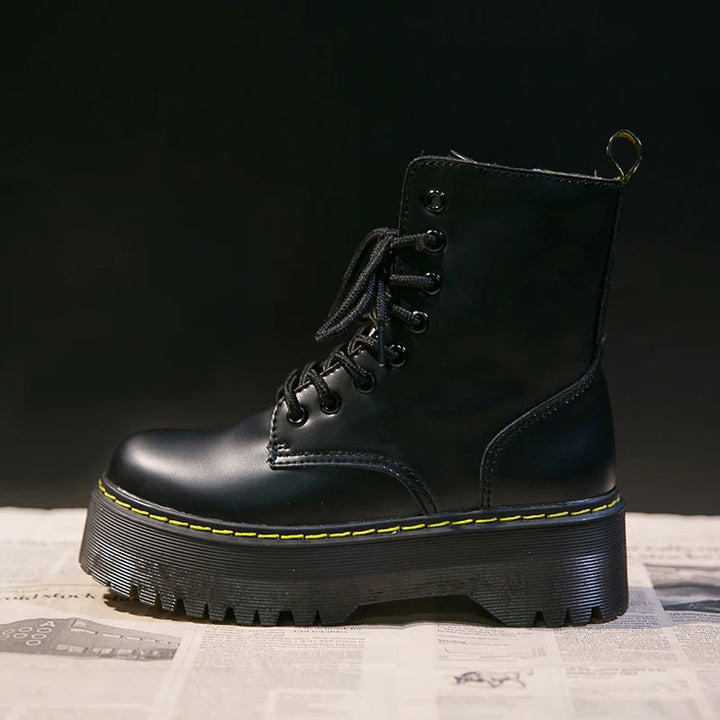Casual Leather Platform Boots