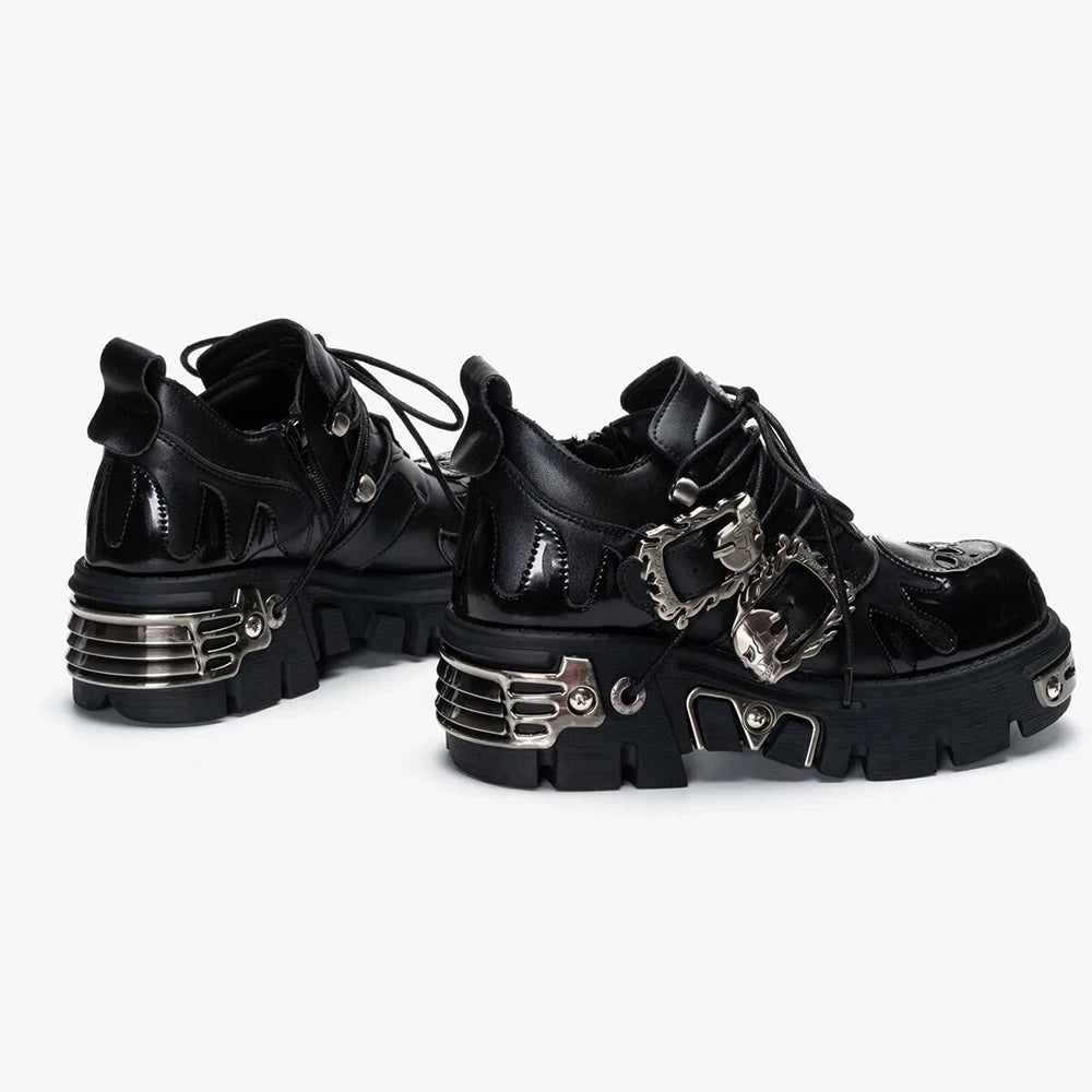 Midnight Havoc Chunky Leather Boots