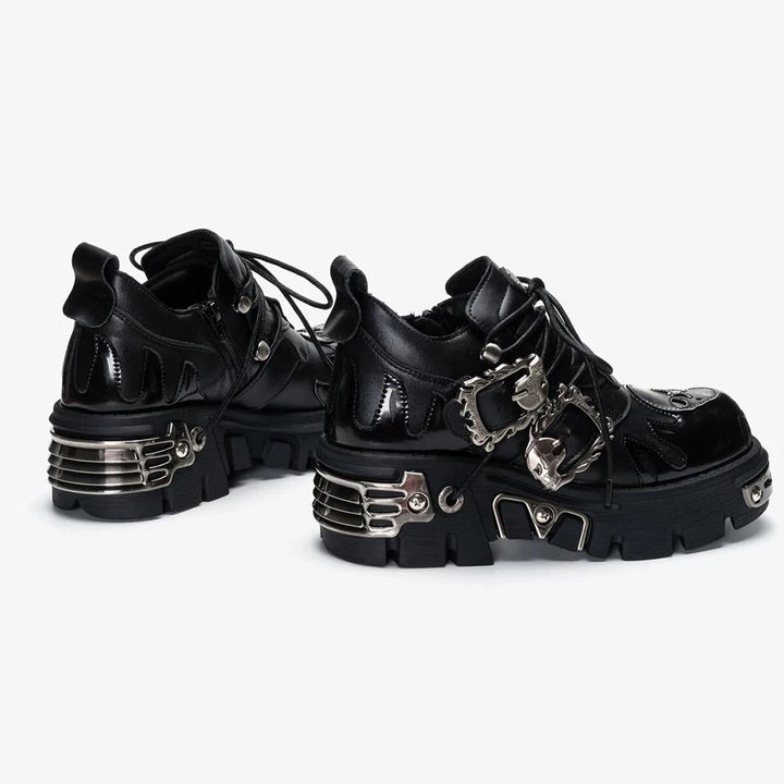 Midnight Havoc Chunky Leather Boots