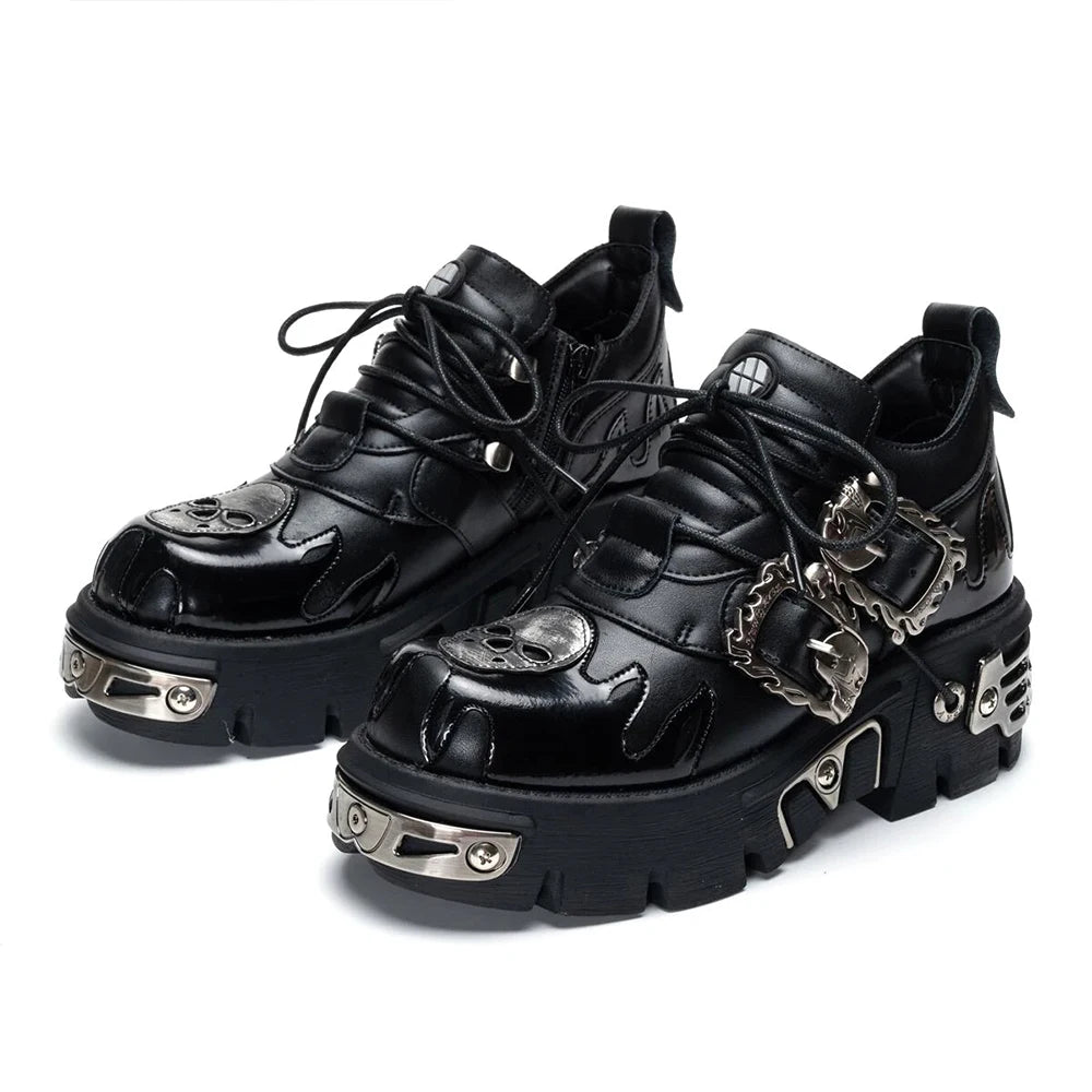 Midnight Havoc Chunky Leather Boots