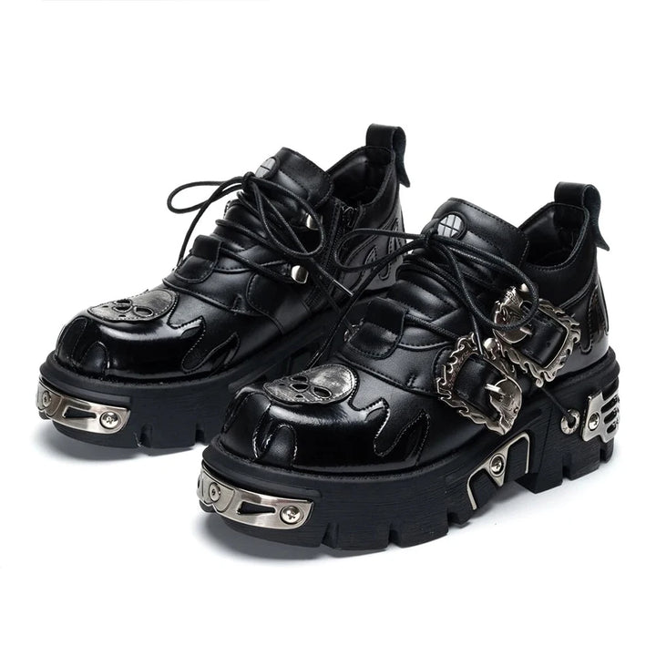Midnight Havoc Chunky Leather Boots