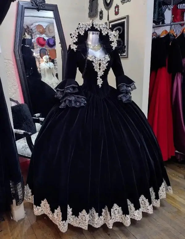 Customizable Puff Sleeve Lace Wedding Dress