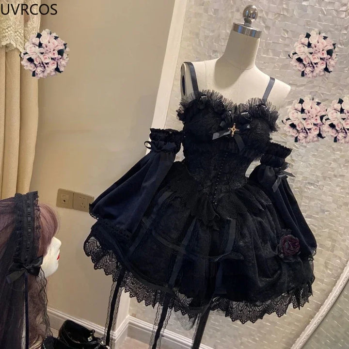 Victorian Lace Rose Japanese Dress