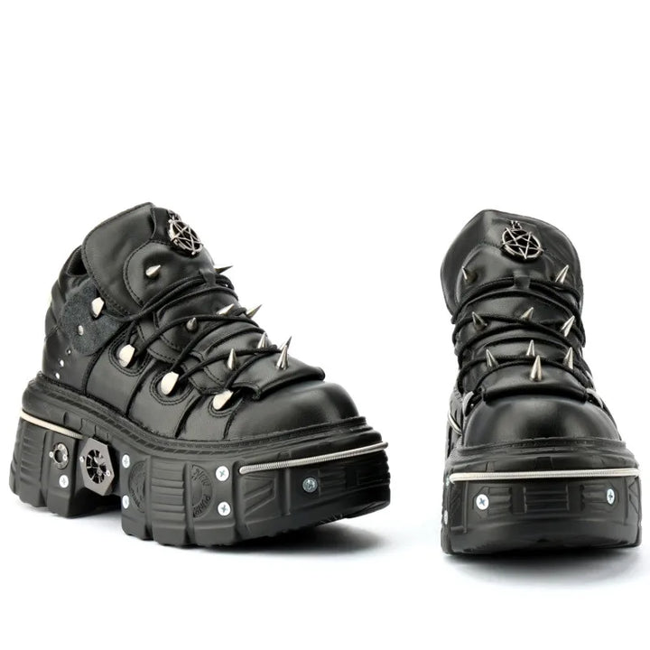 Chunky Rock Style Metal Toe Sneakers