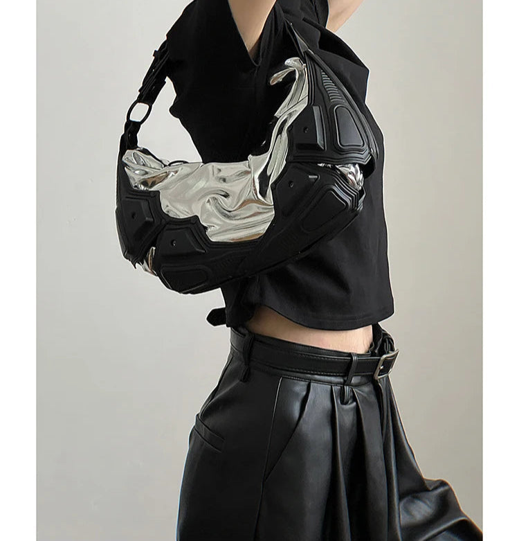 Multipocket PU Leather Punk Tote Bag