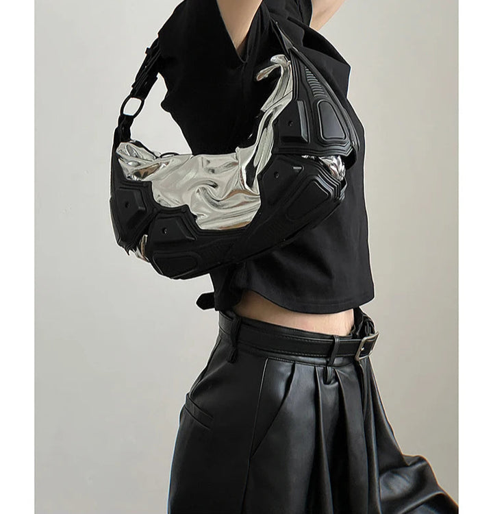 Multipocket PU Leather Punk Tote Bag
