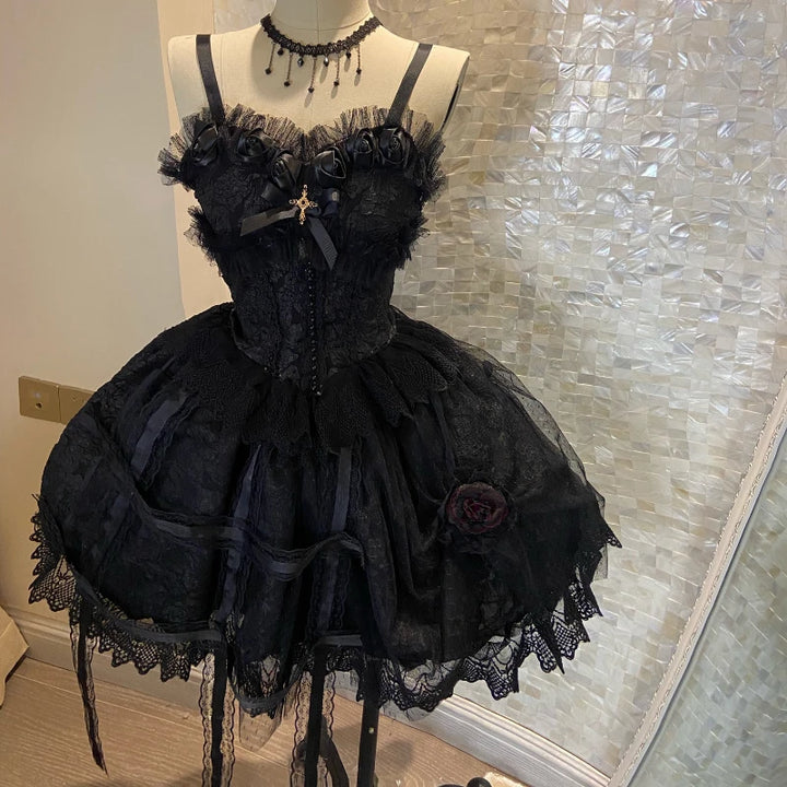 Victorian Lace Rose Japanese Dress