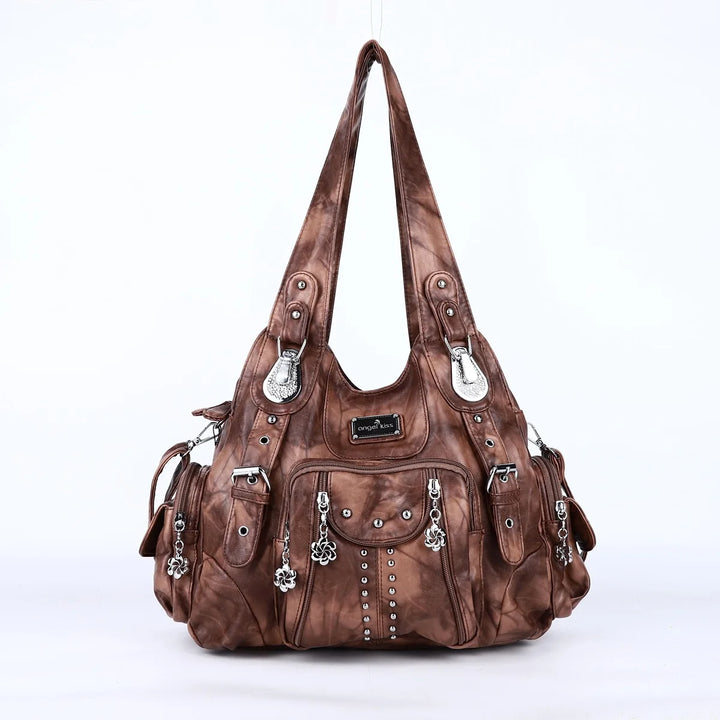 Classic Leather Big-Capacity Satchel Bag